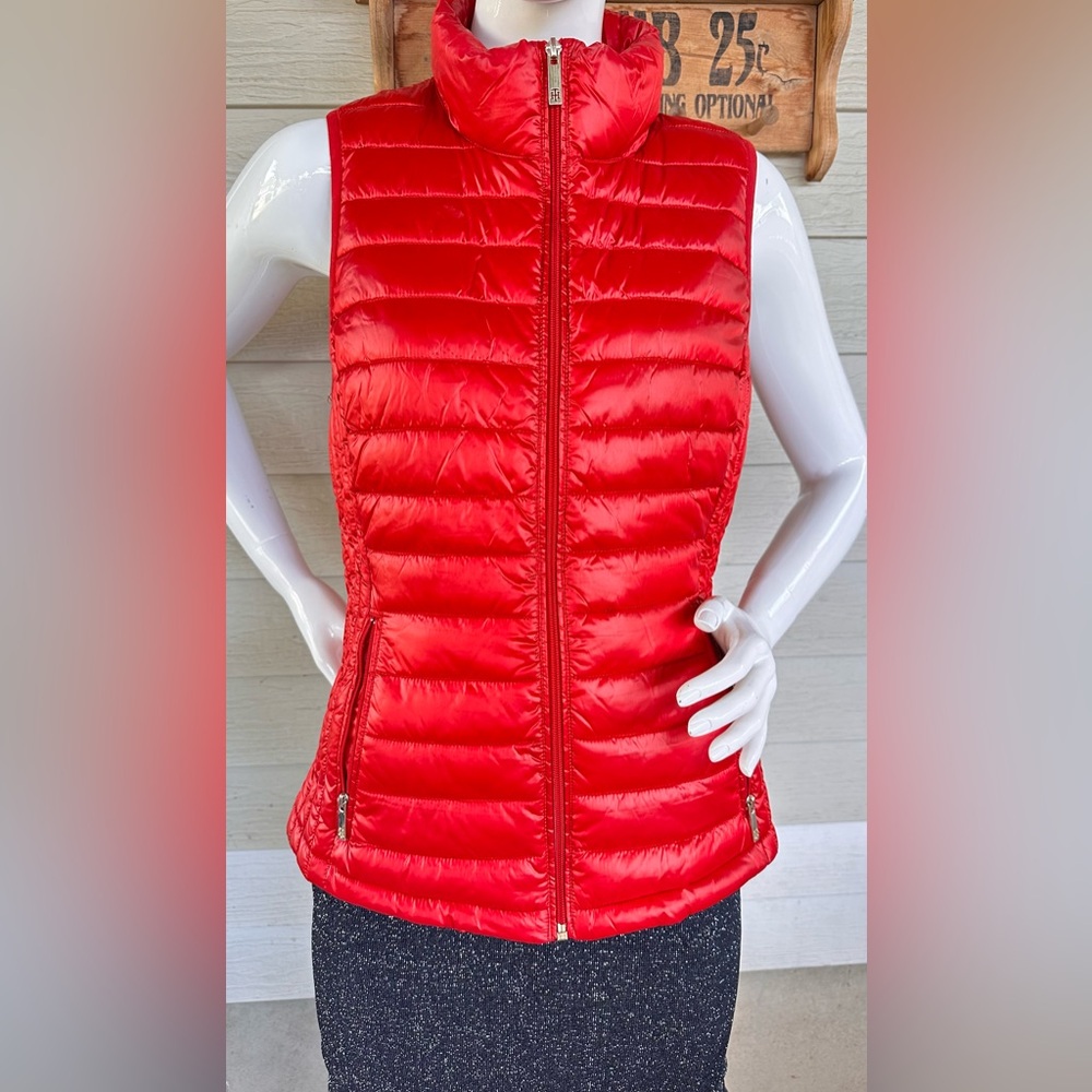 Tommy Hilfiger Red Quilted Puffer Vest